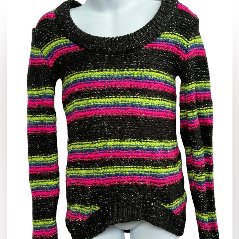 Pink Angel girls youth stretch striped pullover sweater shirt size 7/8